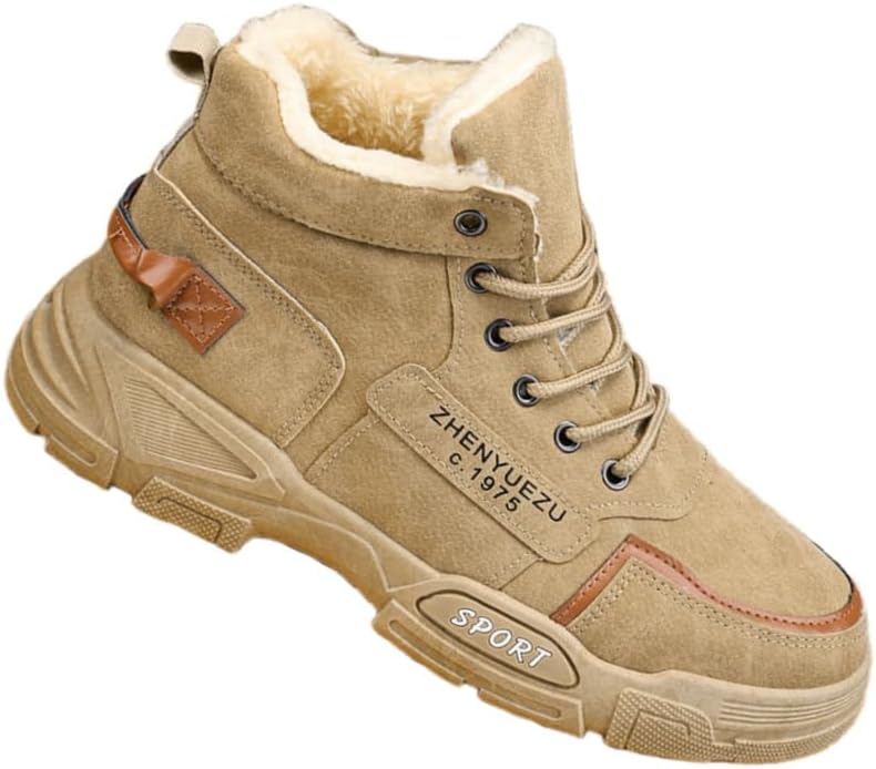 

Зимние теплые высокие кроссовки с противоскользящей подошвой FmShi - повседневные снежные ботинки - удобные и прочные - мужские обувь большого размера, хаки