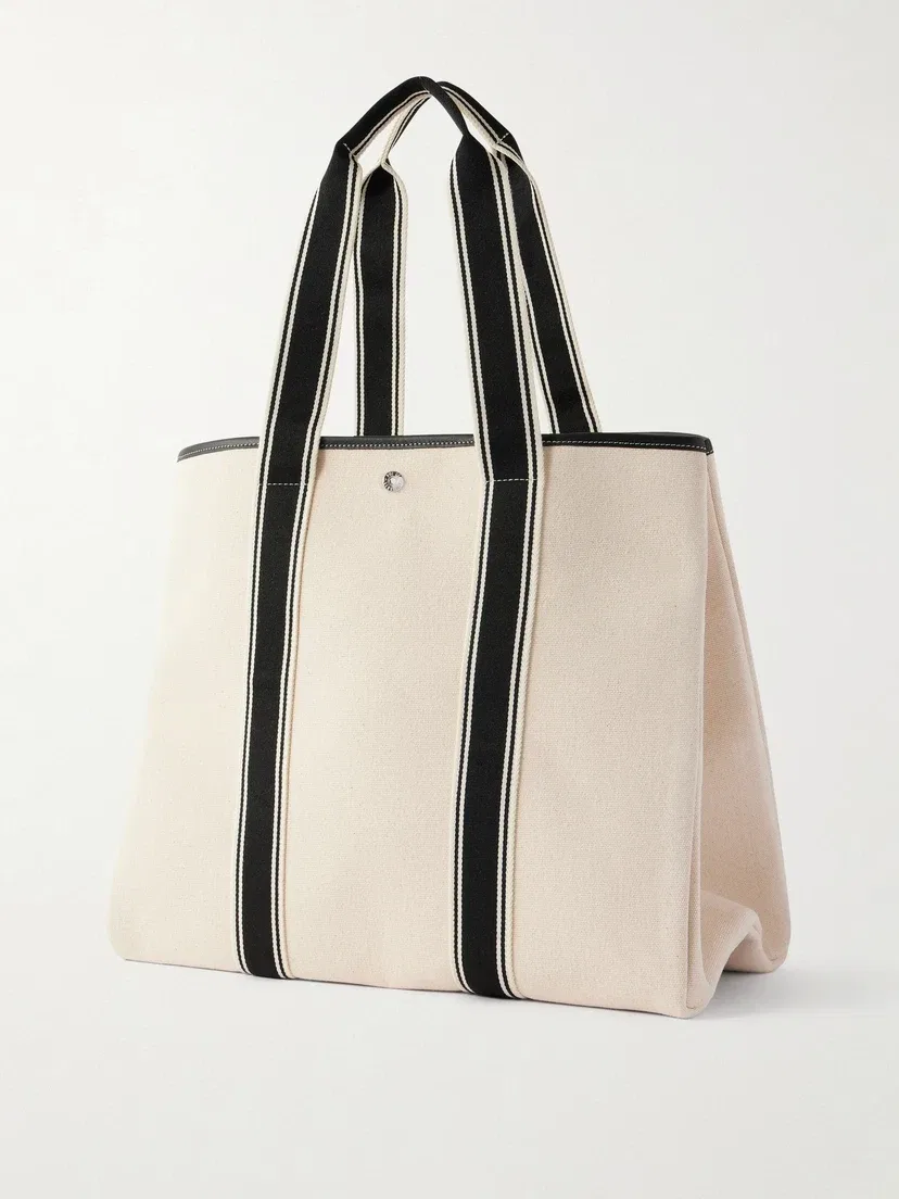 Холщовая сумка-тоут с кожаной отделкой Rue De Verneuil, белый — фото 4