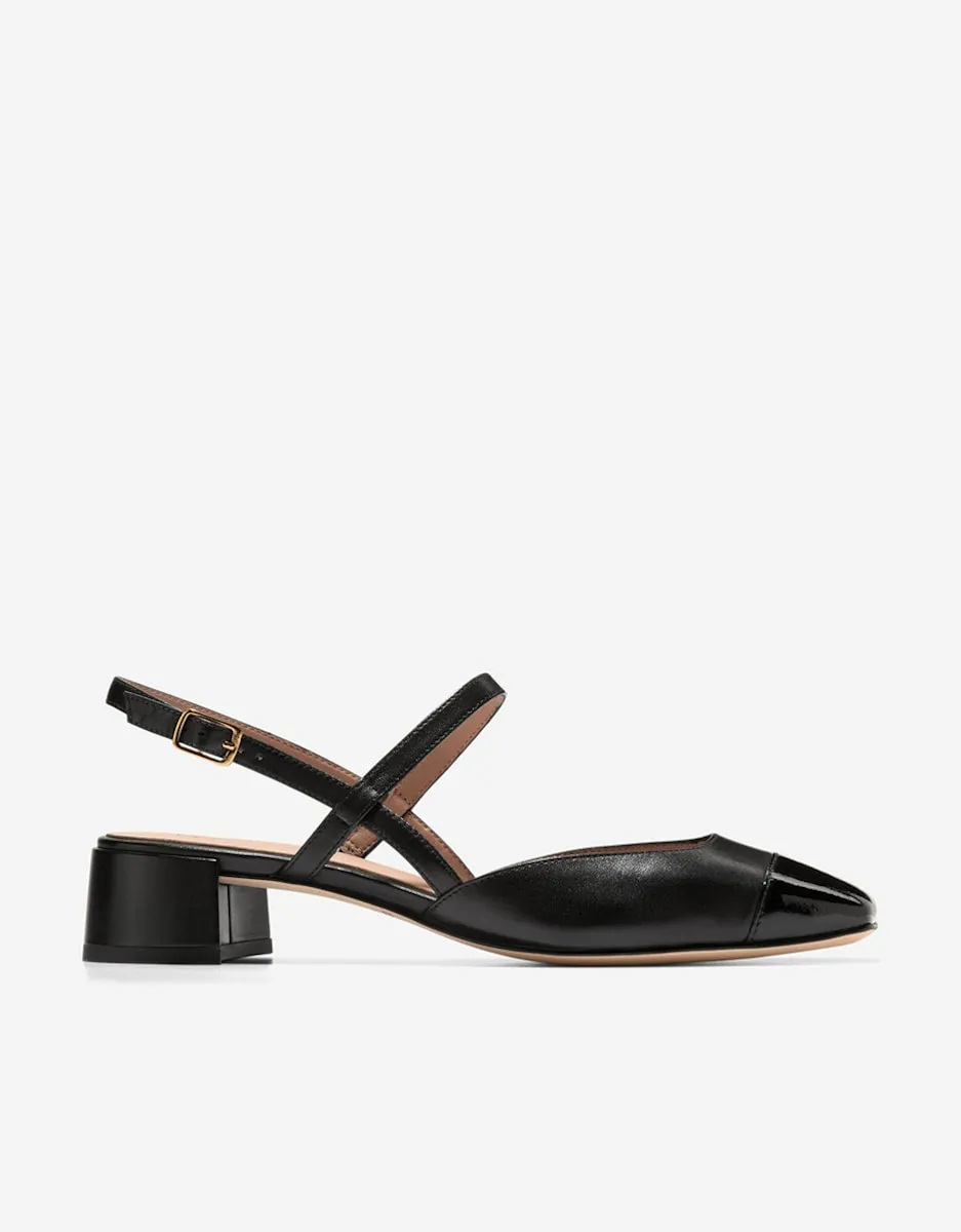 Женские туфли-лодочки без задника из натуральной кожи Cole Haan, черный