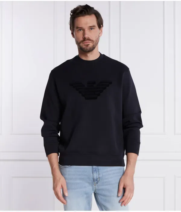 Толстовка comfort fit Emporio Armani, темно-синий — фото 3