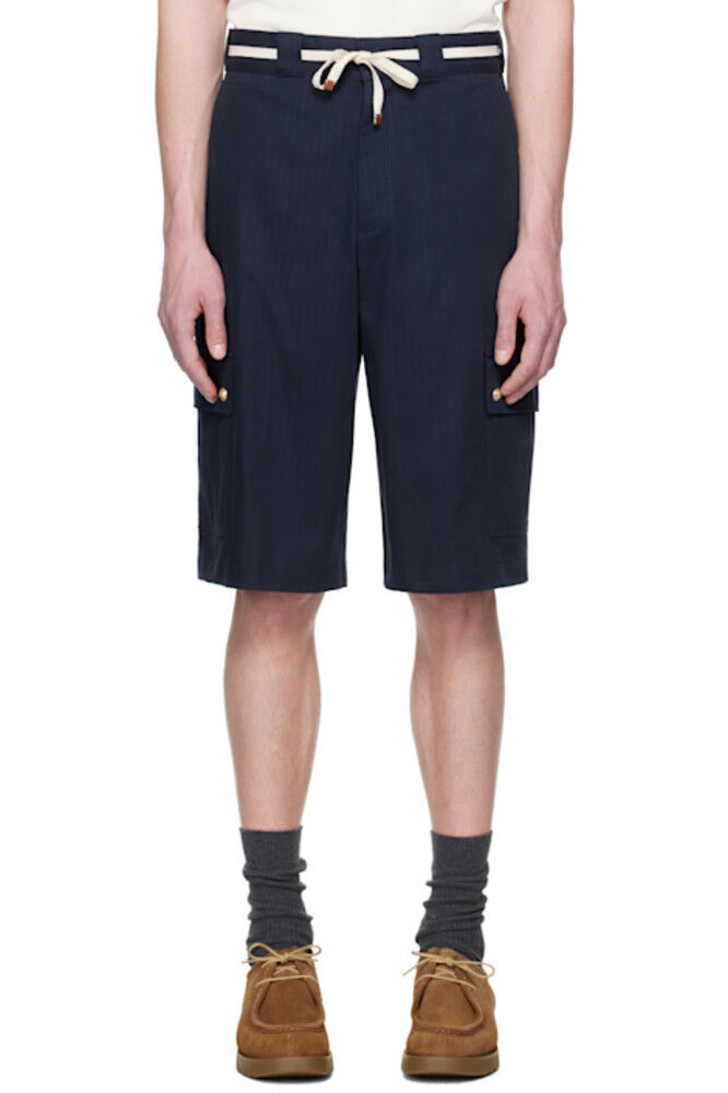 

Шорты темно-синего цвета «Le Short Workwear Chevron» Drôle De Monsieur