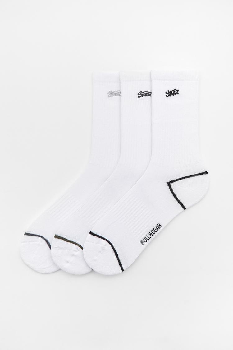 

Упаковка из 3 пар спортивных носков Pull And Bear, белый