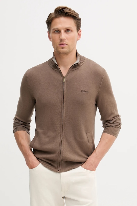 

Кардиган с добавлением шерсти Darrell Guess, коричневый