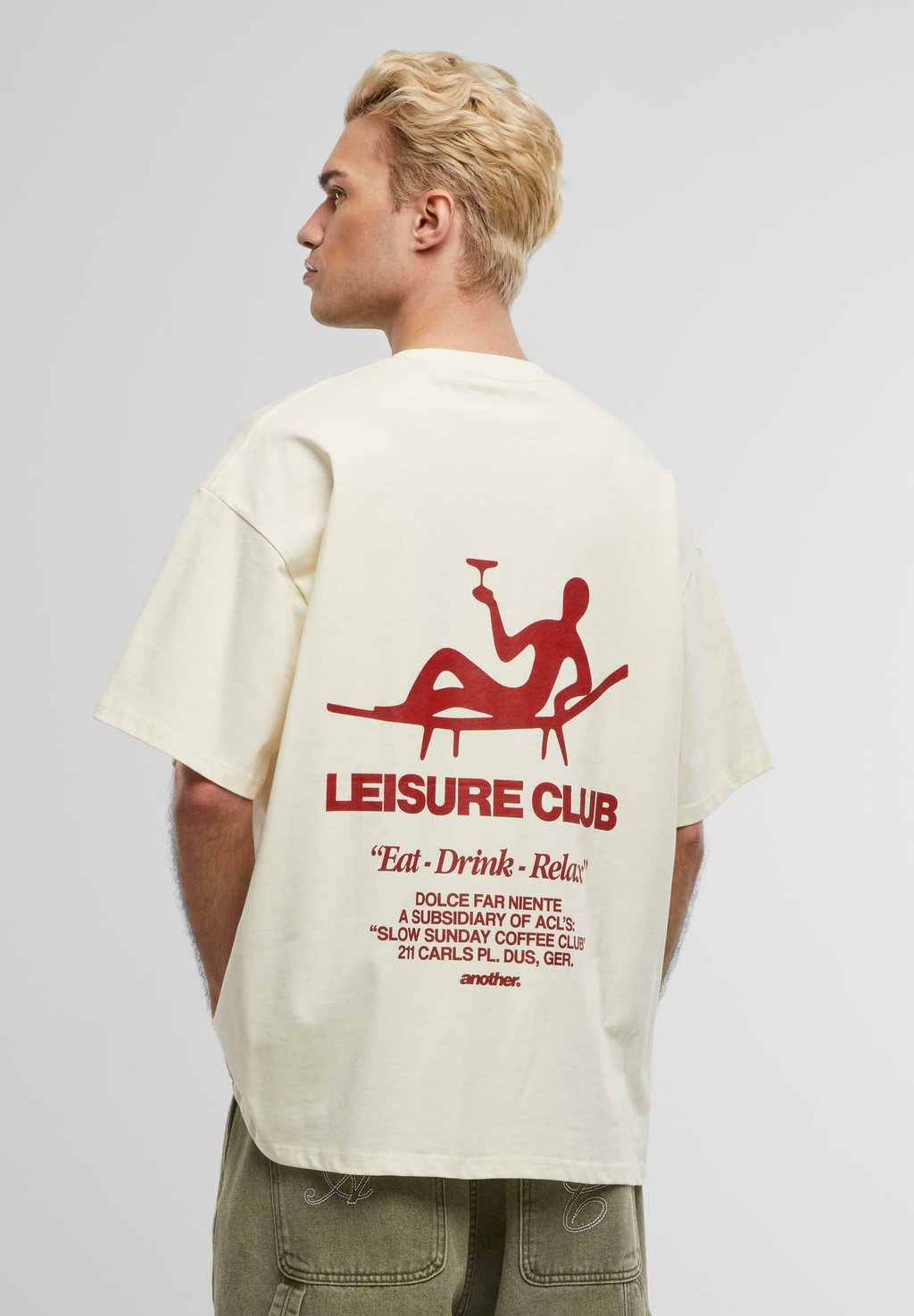 

Футболка с принтом LEISURE CLUB Another Cotton Lab, кремовый