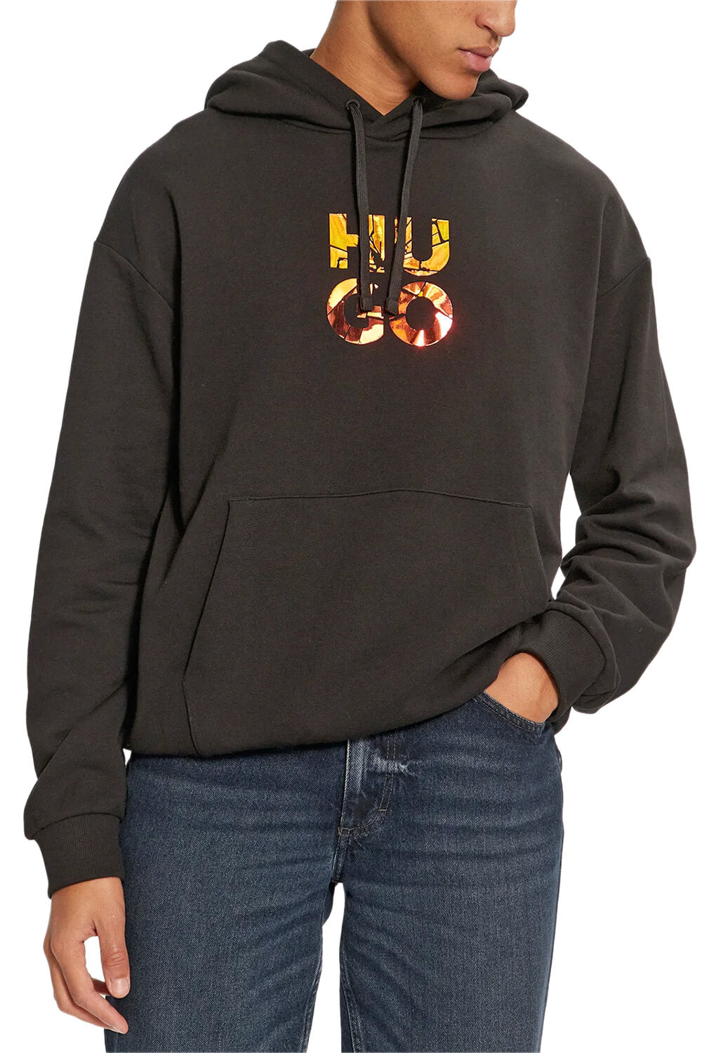 

Толстовка Hugo Men's Diridood Square Foil Logo, черная Hugo Boss