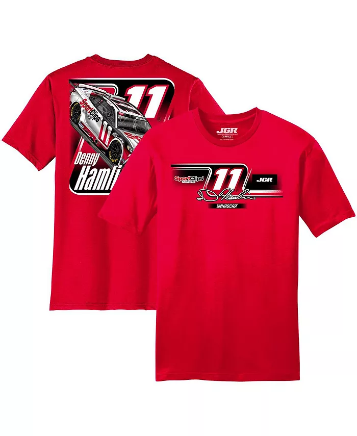 

Мужская футболка Sport Clips Car с принтом Denny Hamlin, красная Joe Gibbs Racing Team Collection