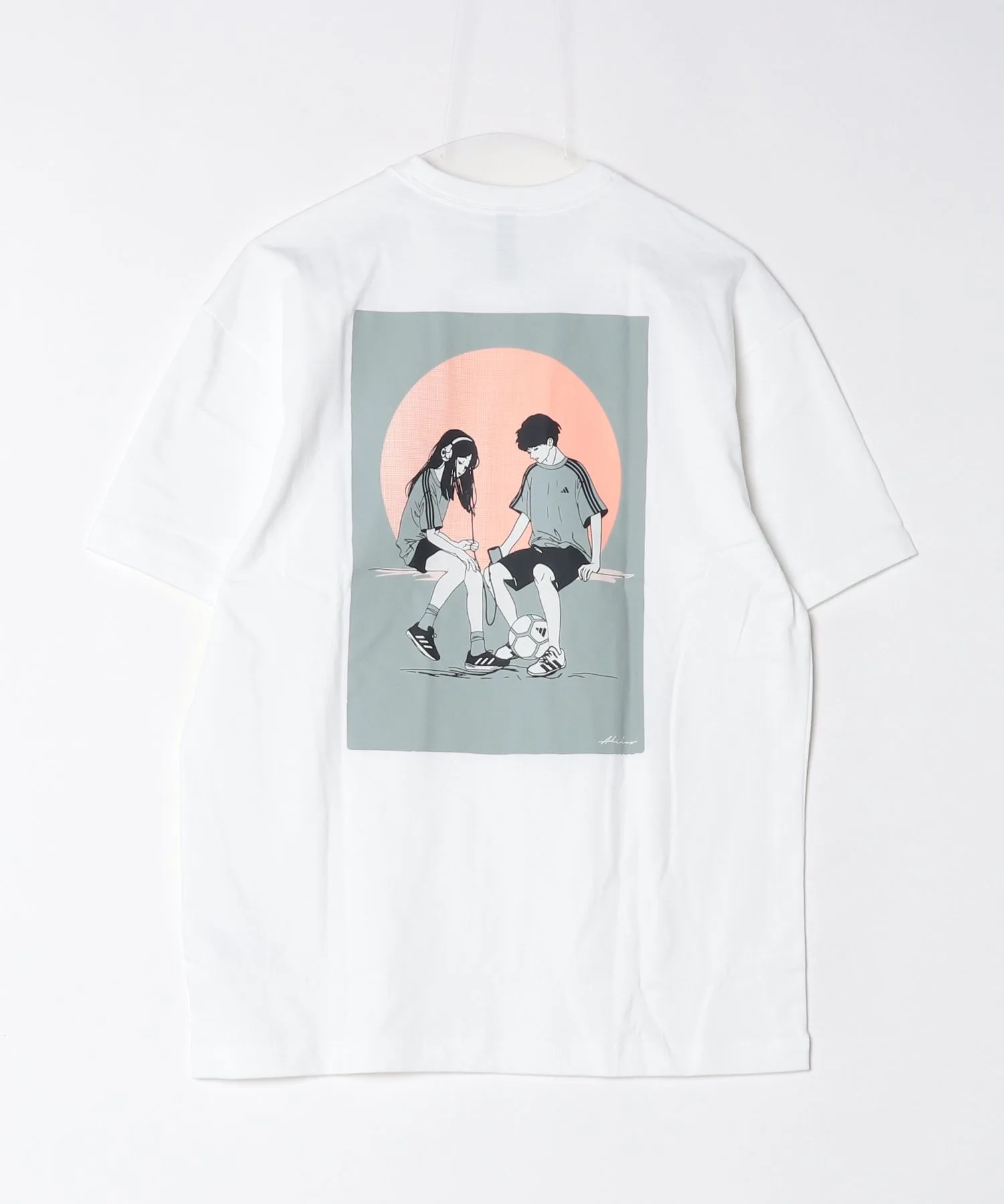 Мужская футболка с аниме-графикой летняя adidas Anime Graphic Summer T-Shirt тёмно-серая — фото 2