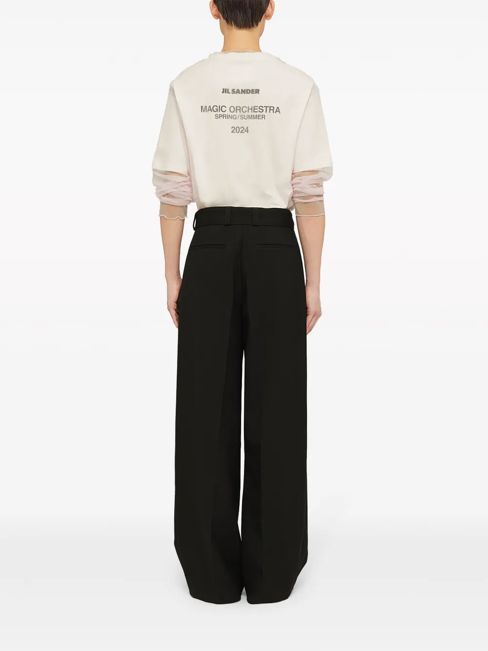 Многослойная футболка с длинными рукавами JIL SANDER, белый — фото 3