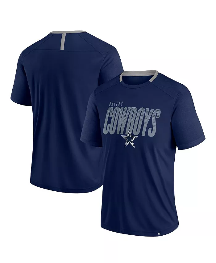 

Мужская темно-синяя футболка Dallas Cowboys с эффектом потертости и косым узором Fanatics