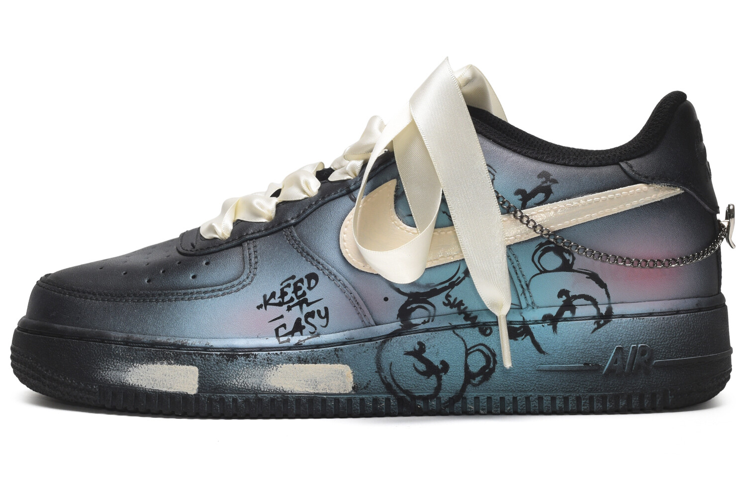 

Кроссовки Nike Air Force 1 Skateboard Shoes Men Low-Top Black White, черный/белый