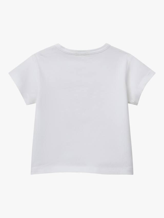 Детская футболка с хлопковым звездным принтом Benetton, Optical White — фото 2