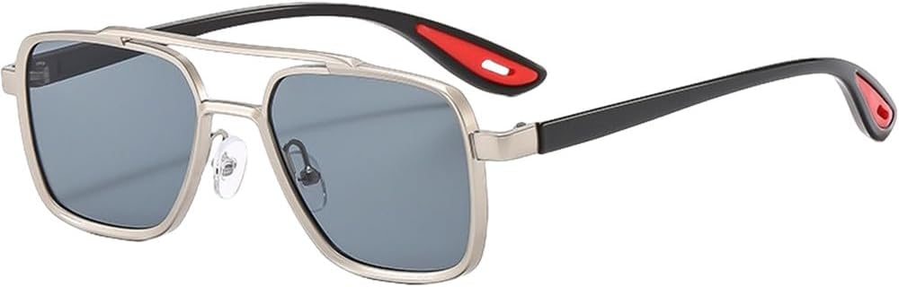 

Мужские модные солнцезащитные очки с двойной перемычкой, женские стильные солнцезащитные очки с индивидуальным дизайном, роскошные солнцезащитные очки для активного отдыха, SUN3071 Generic, Silver Gray