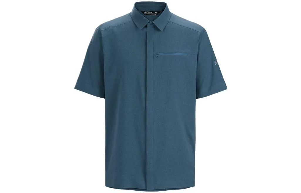 Рубашка с коротким рукавом Skyline SS с остроконечным воротником Arcteryx, Serene Heather Blue Gray
