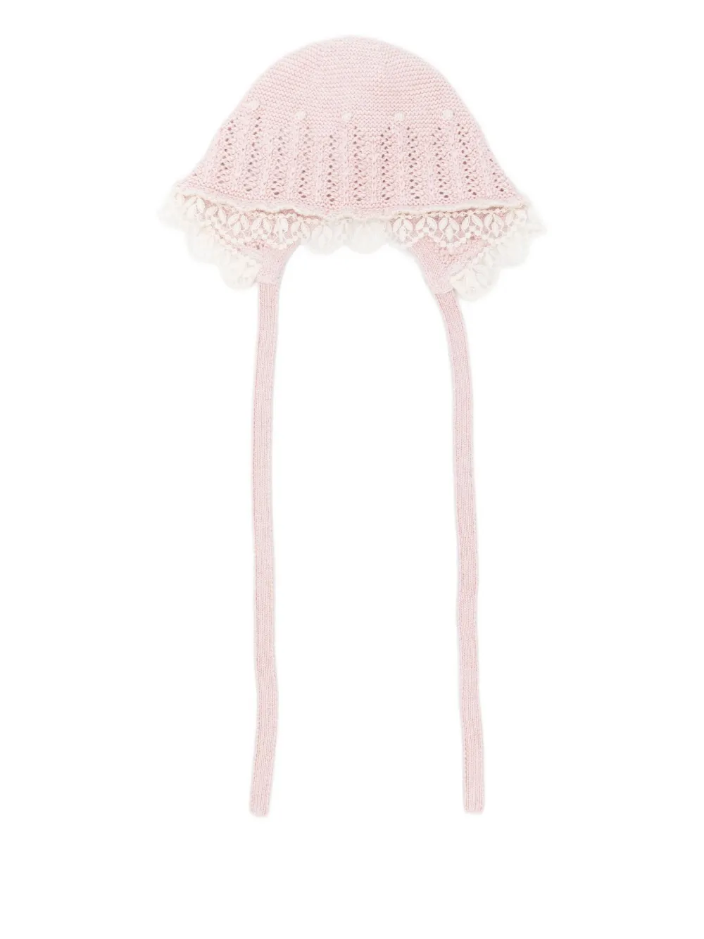 

Вязаная шапка с кружевной отделкой Paz Rodriguez, розовый