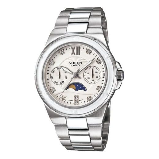 

Часы CASIO SHEEN Series Waterproof Silver/ Sports White Analog, белый