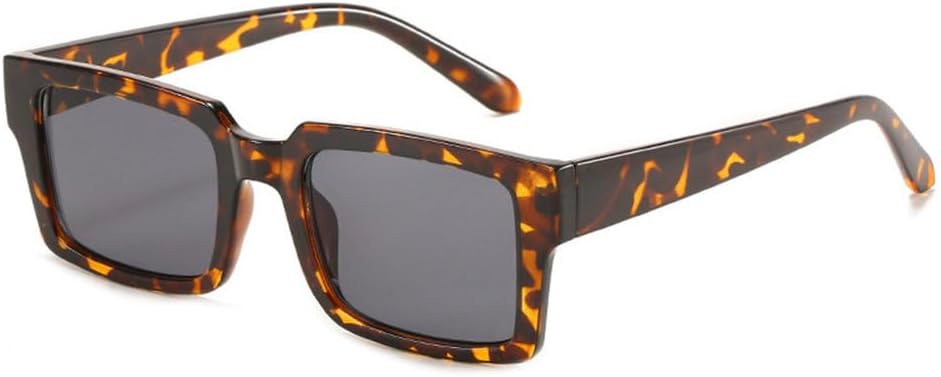 

Модные прямоугольные солнцезащитные очки для женщин в винтажном стиле с леопардовым принтом, розовые и фиолетовые, модные солнцезащитные очки для мужчин, защита от ультрафиолета UV400 TYUVIVO, Leopard Grey