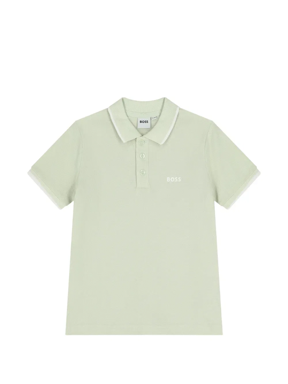 Рубашка-поло на пуговицах Boss Kidswear, зеленый