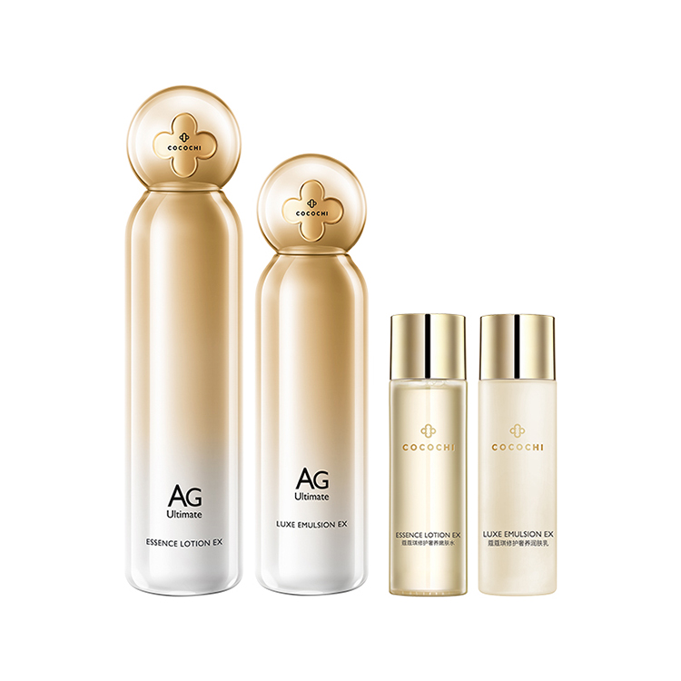 Набор из четырех увлажняющих лосьонов Cocochi AG Anti Glycation Lotion для ухода за кожей Cocochicosme, золотоen water 2.0+золотоen lotion 2.0+water sample 60ml+lotion sample 50ml — фото 2