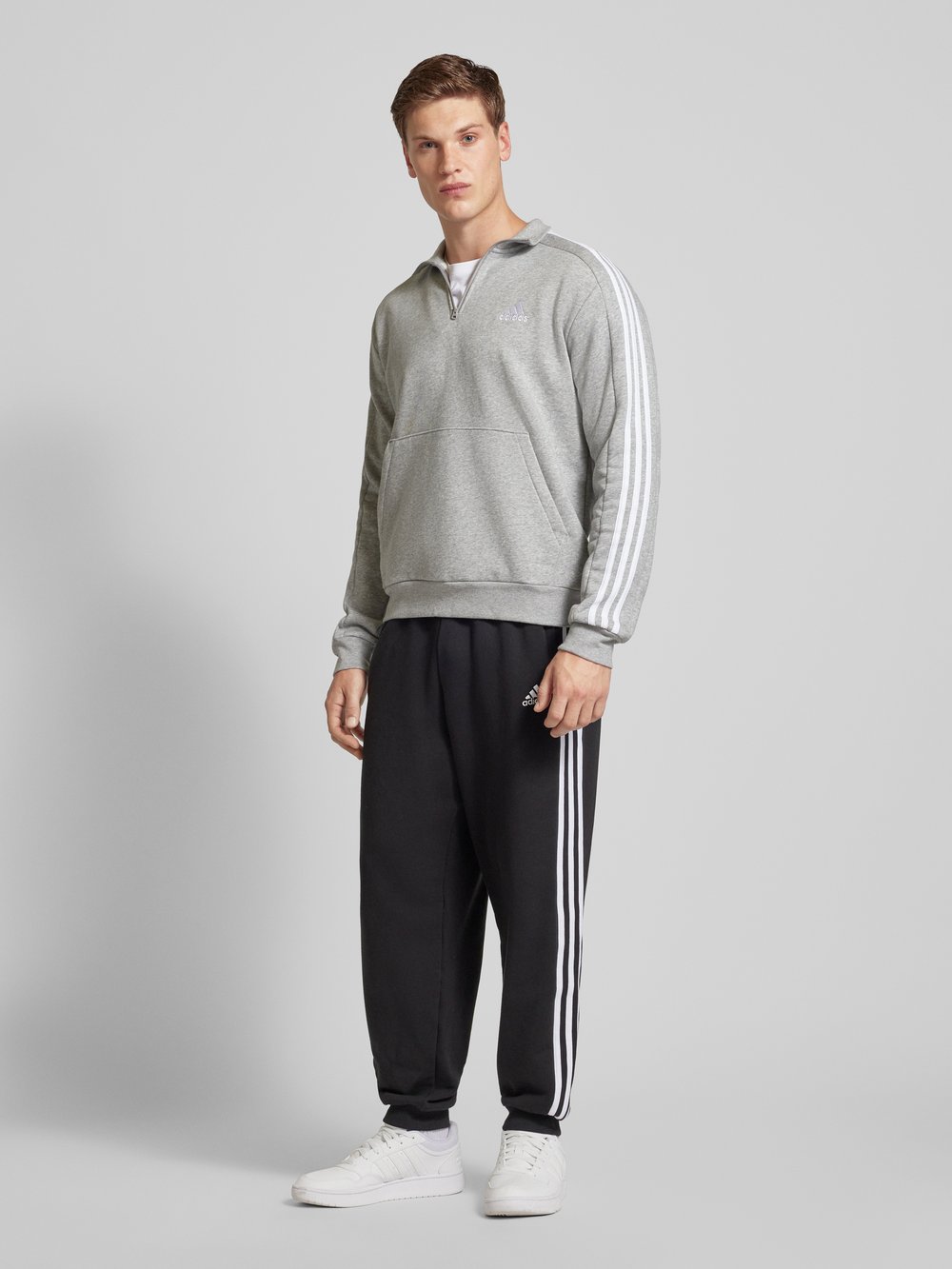 

Толстовка с воротником-стойкой ADIDAS SPORTSWEAR, светло-серый