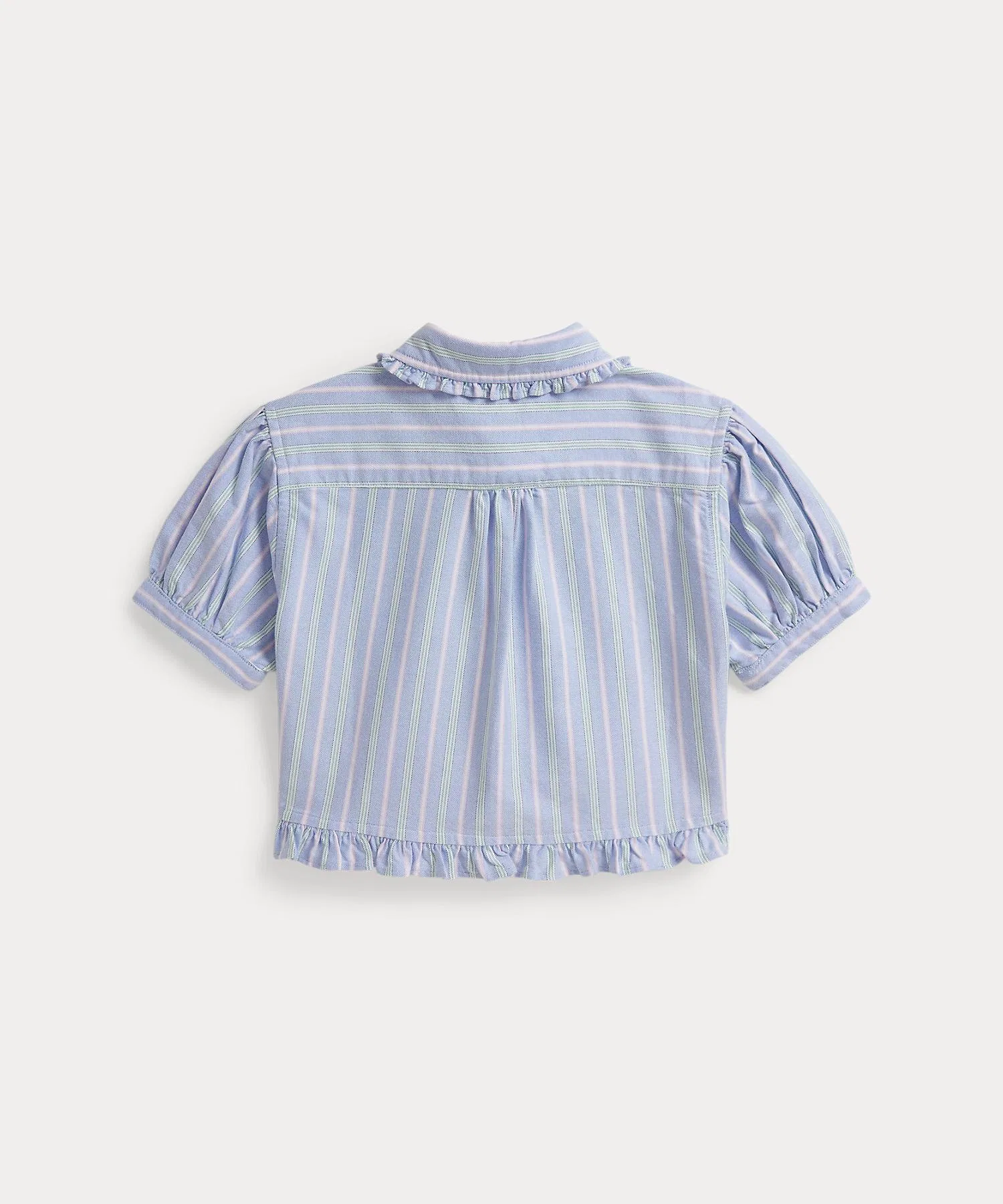 Детская хлопковая рубашка в полоску POLO RALPH LAUREN CHILDRENSWEAR с вышивкой, мультиколор — фото 2