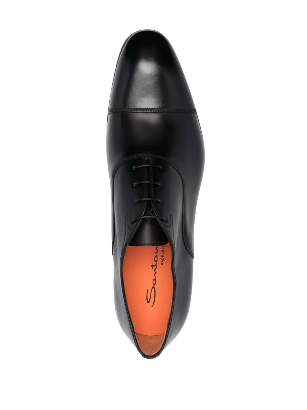 Туфли на шнуровке с миндалевидным носком Santoni, черный — фото 4