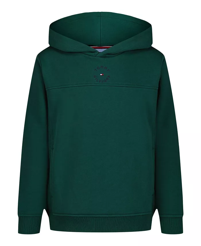 

Детская толстовка с логотипом для малышей и мальчиков из мягкого флиса Tommy Hilfiger, зеленый