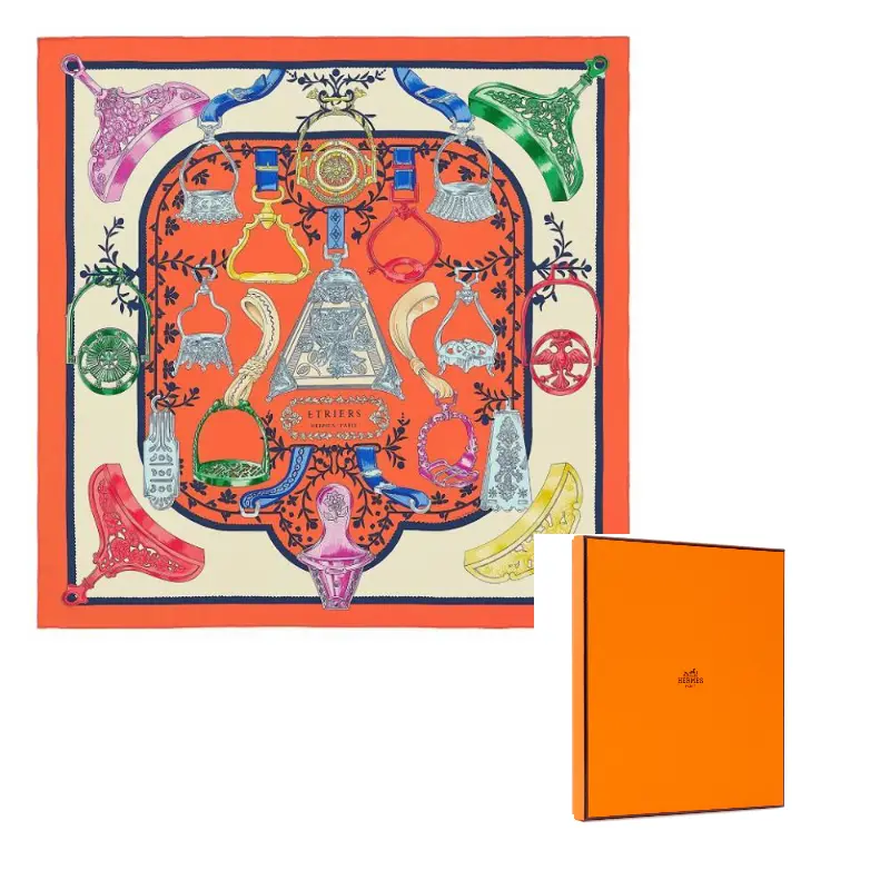 

HERMES Шёлковый шарф унисекс разноцветный, Multicolor