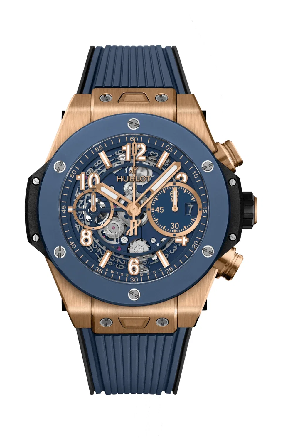 Биг Бэнг Унико Кинг Голд Блу Керамик 42 мм - 441.OL.5181.RX HUBLOT, золотой