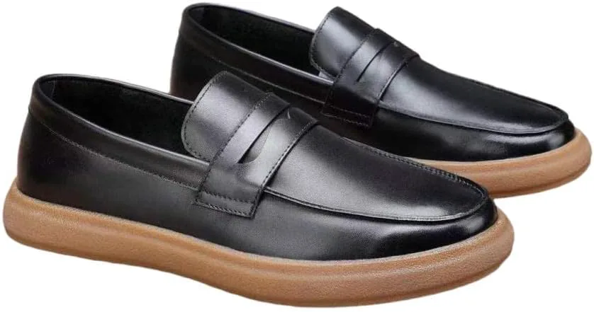 

Мужские слипоны Классические легкие кроссовки из натуральной коровьей кожи Повседневная обувь Mengchengying, черный