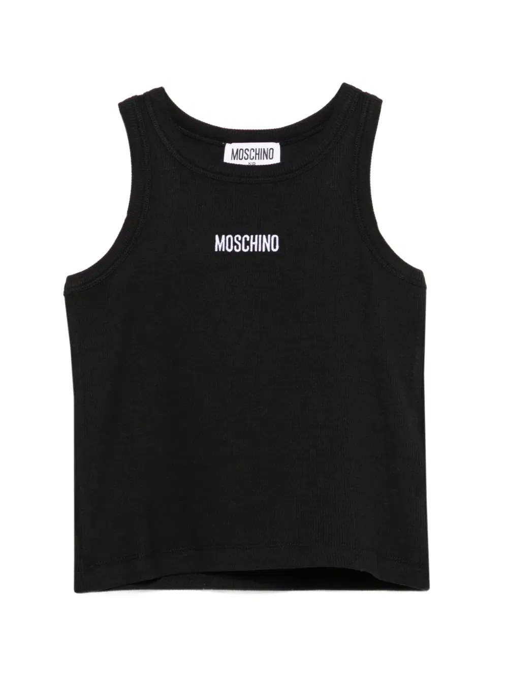 Майка с логотипом в рубчик Moschino Kids, черный