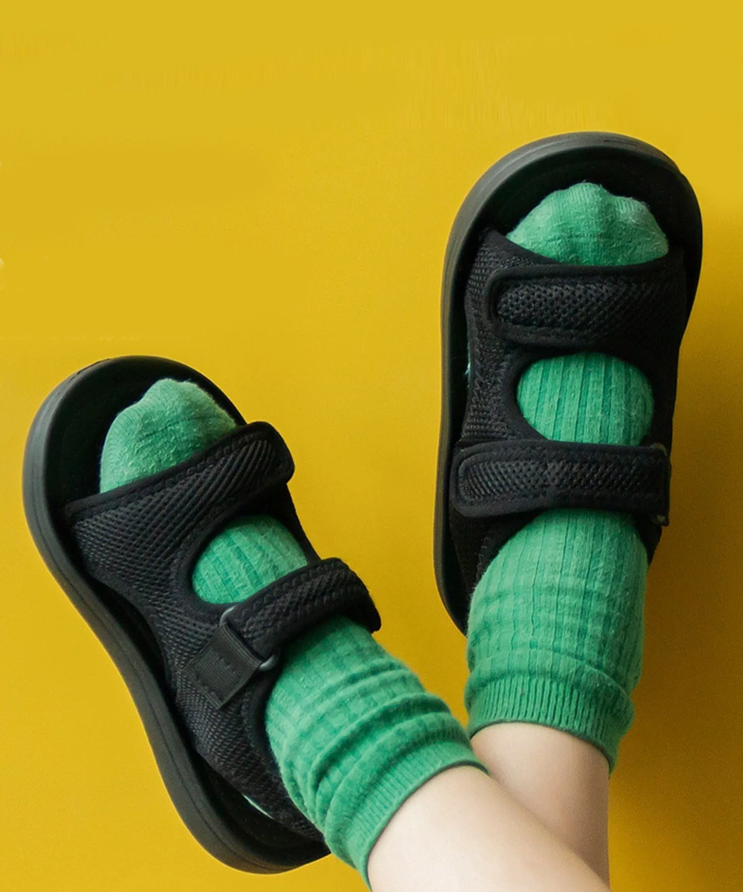 Спортивные сандалии /(K)С ремешком на липучке Aimoha Kids, black