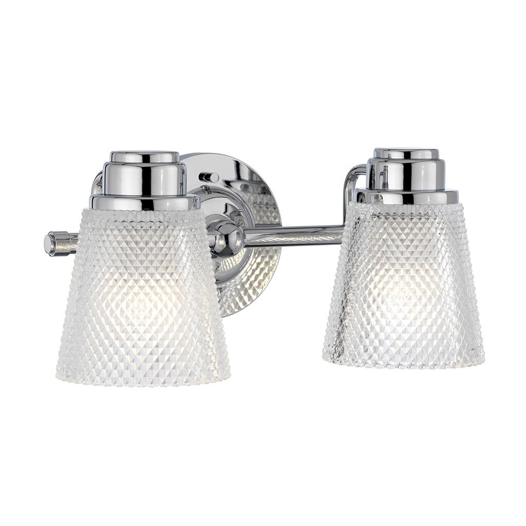 

Настенный светильник QUINTIESSE Hudson 2 x 3 Вт LED G9 IP44 3000K полированный хром, прозрачное стекло В: 16 см Ш: 34,5 см с диммированием Elstead Lighting