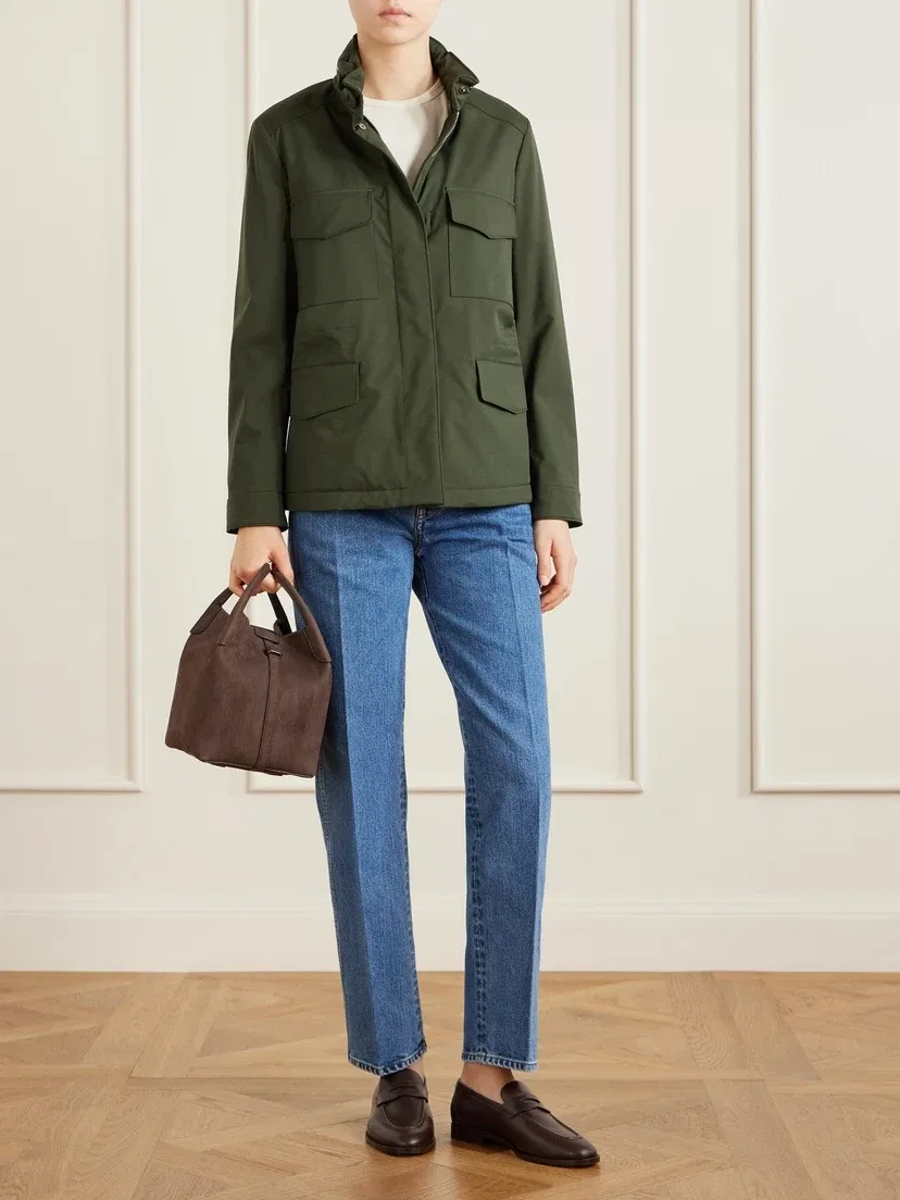 Куртка Traveller Mini из ткани Windmate Loro Piana, хаки — фото 2