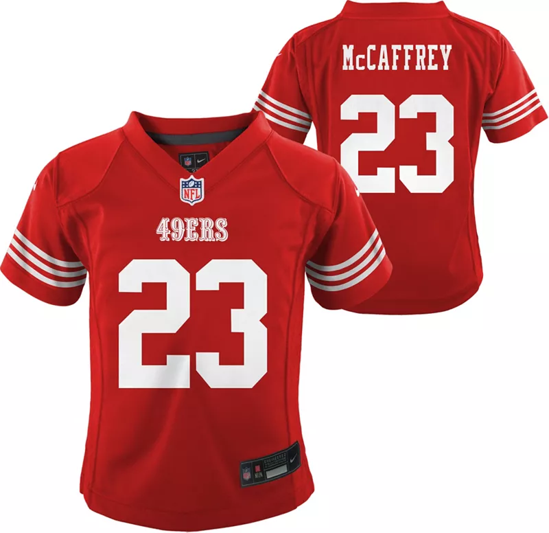 

Nike Toddler San Francisco 49ers Кристиан Маккефри № 23, красная игровая майка
