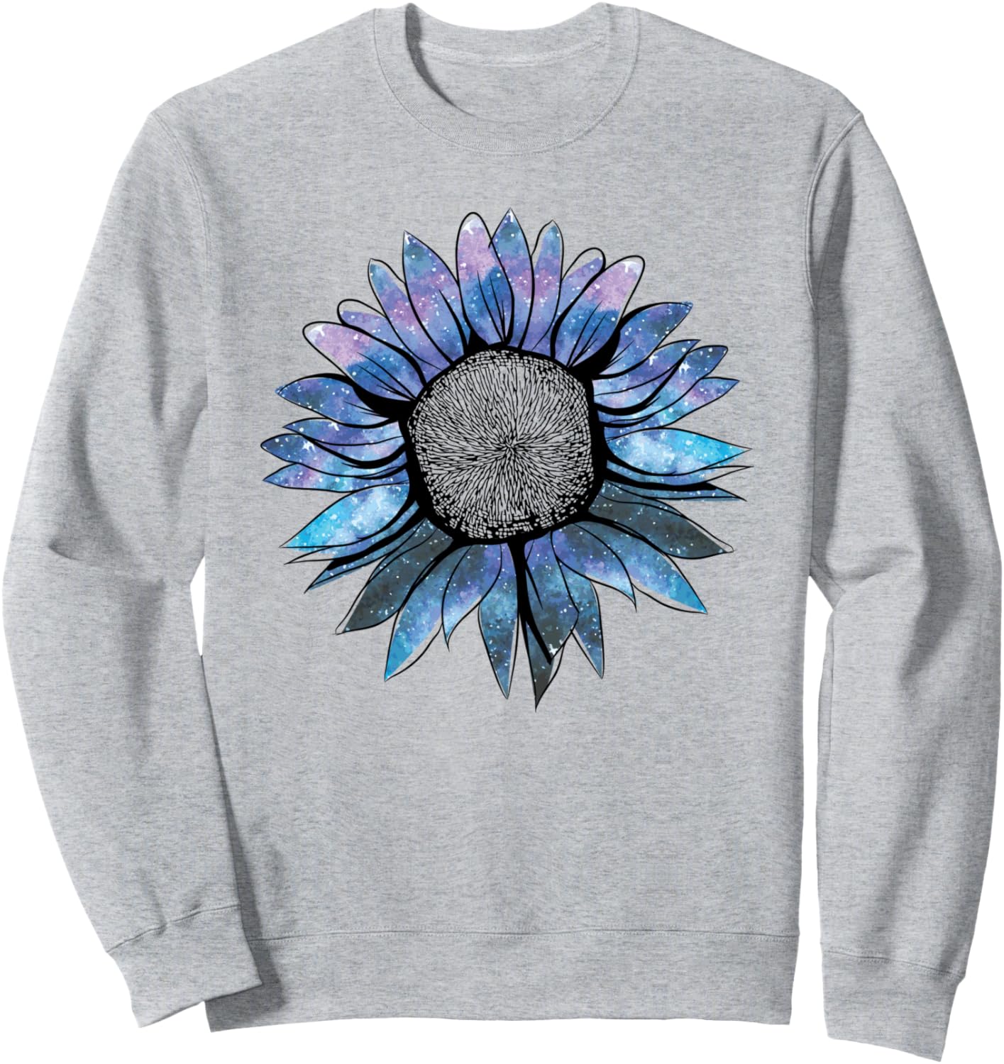 

Толстовка с изображением подсолнуха, галактики, космического цветка Mint Fresh T-Shirt, серый