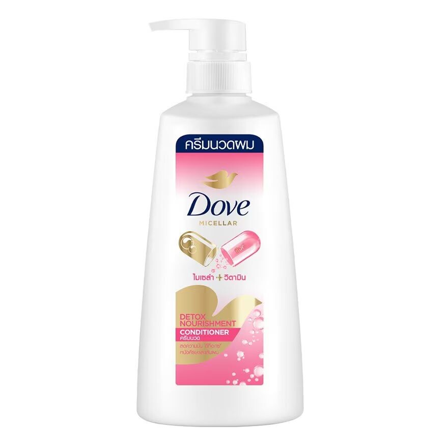 

Dove Кондиционер Мицеллярный Витаминный Детокс Питание 410 мл. ครีมนวด ผมมัน ดีท็อกซ์, Pink