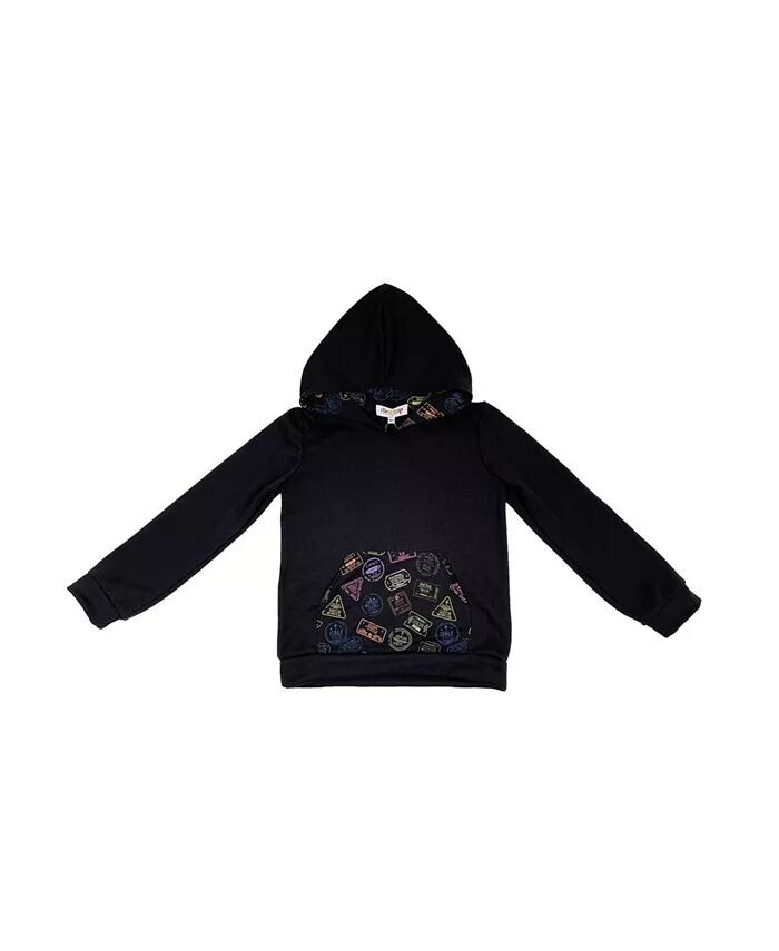 

Толстовка с капюшоном для маленьких мальчиков с изображением паспорта Mixed Up Clothing, черный