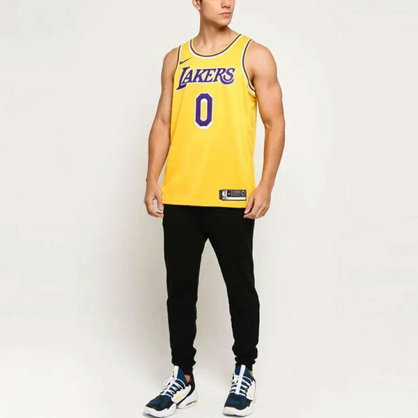 Спортивная футболка los angeles lakers kyle kuzma swingmen jersey yellow Nike, желтый — фото 3