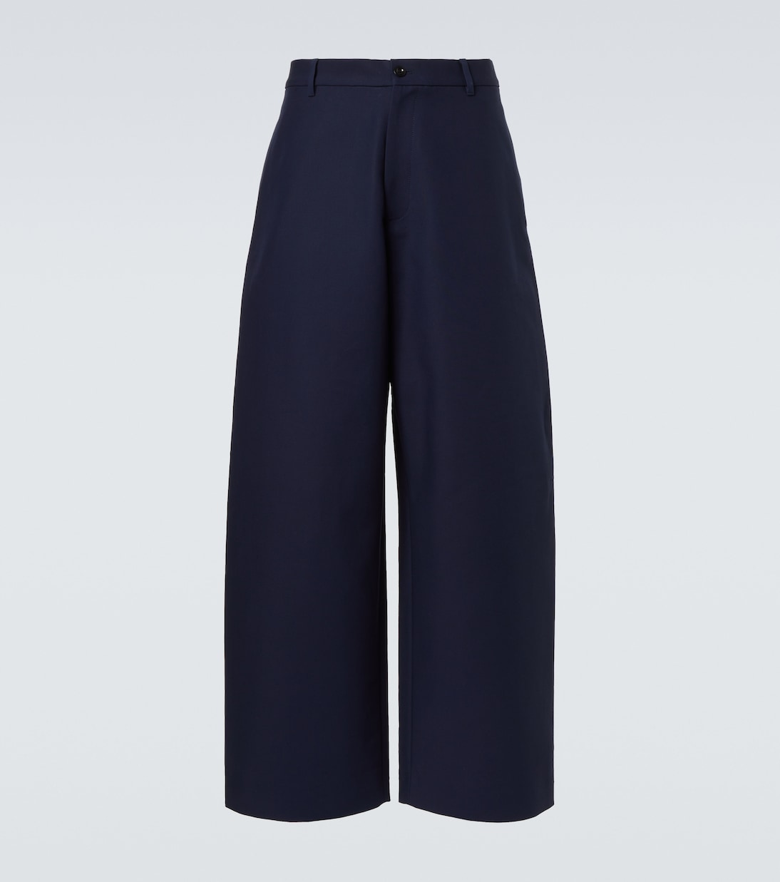 

Широкие брюки из хлопкового атласа со средней посадкой Acne Studios, Navy Blue