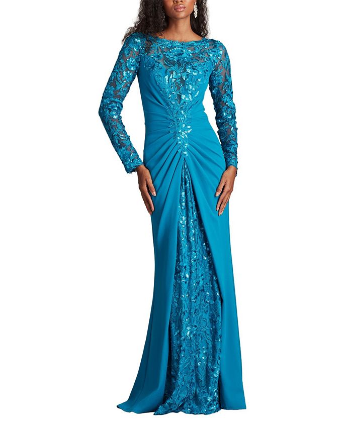 

Платье Whitley с вышивкой пайетками Tadashi Shoji, синий