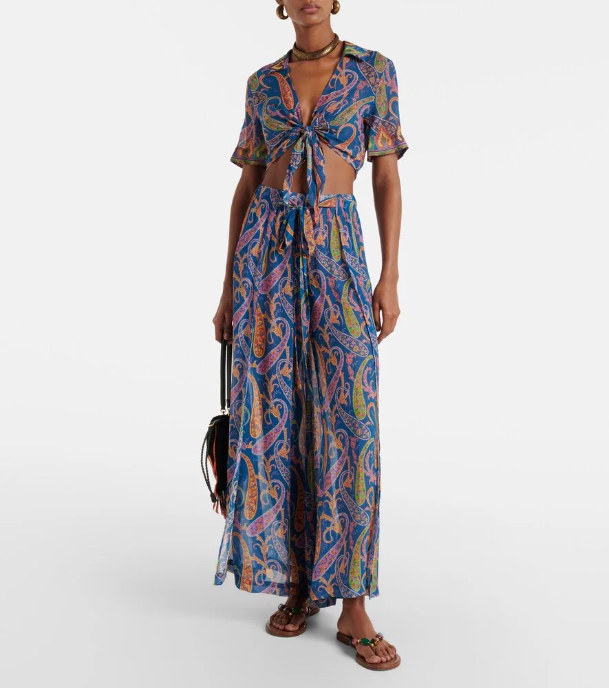 Широкие брюки с узором «пейсли» Etro, синий — фото 2