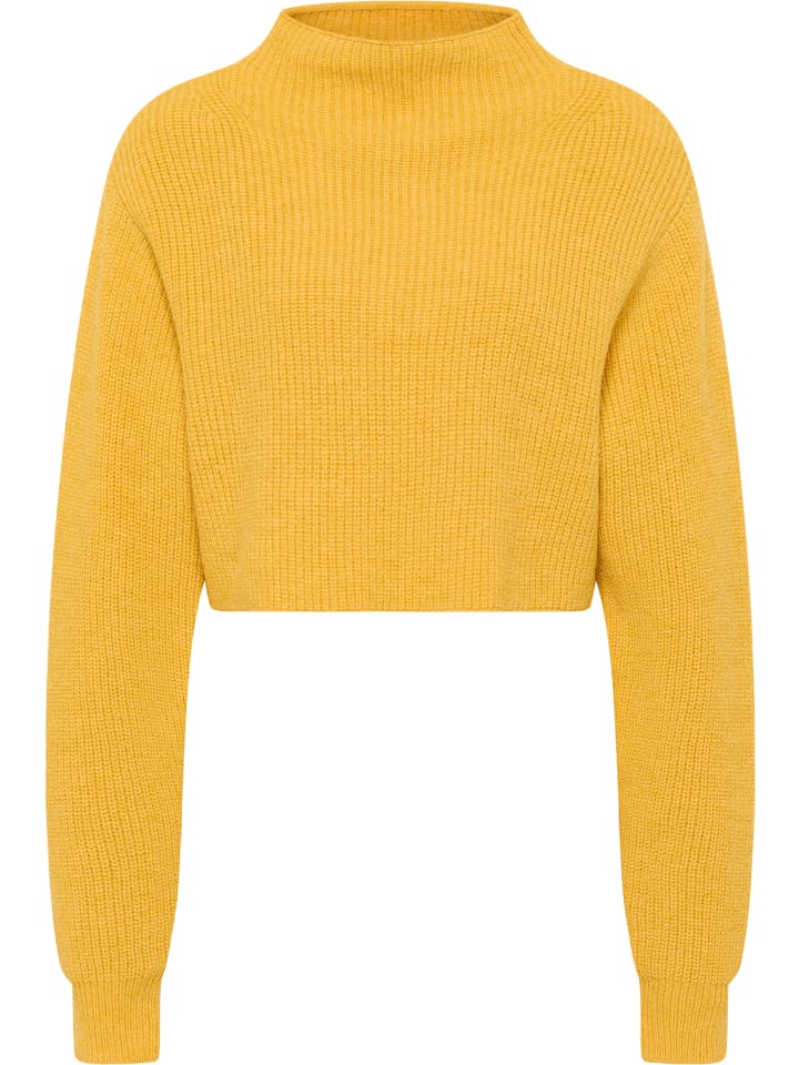 

Женский вязаный свитер желтого цвета IZIA