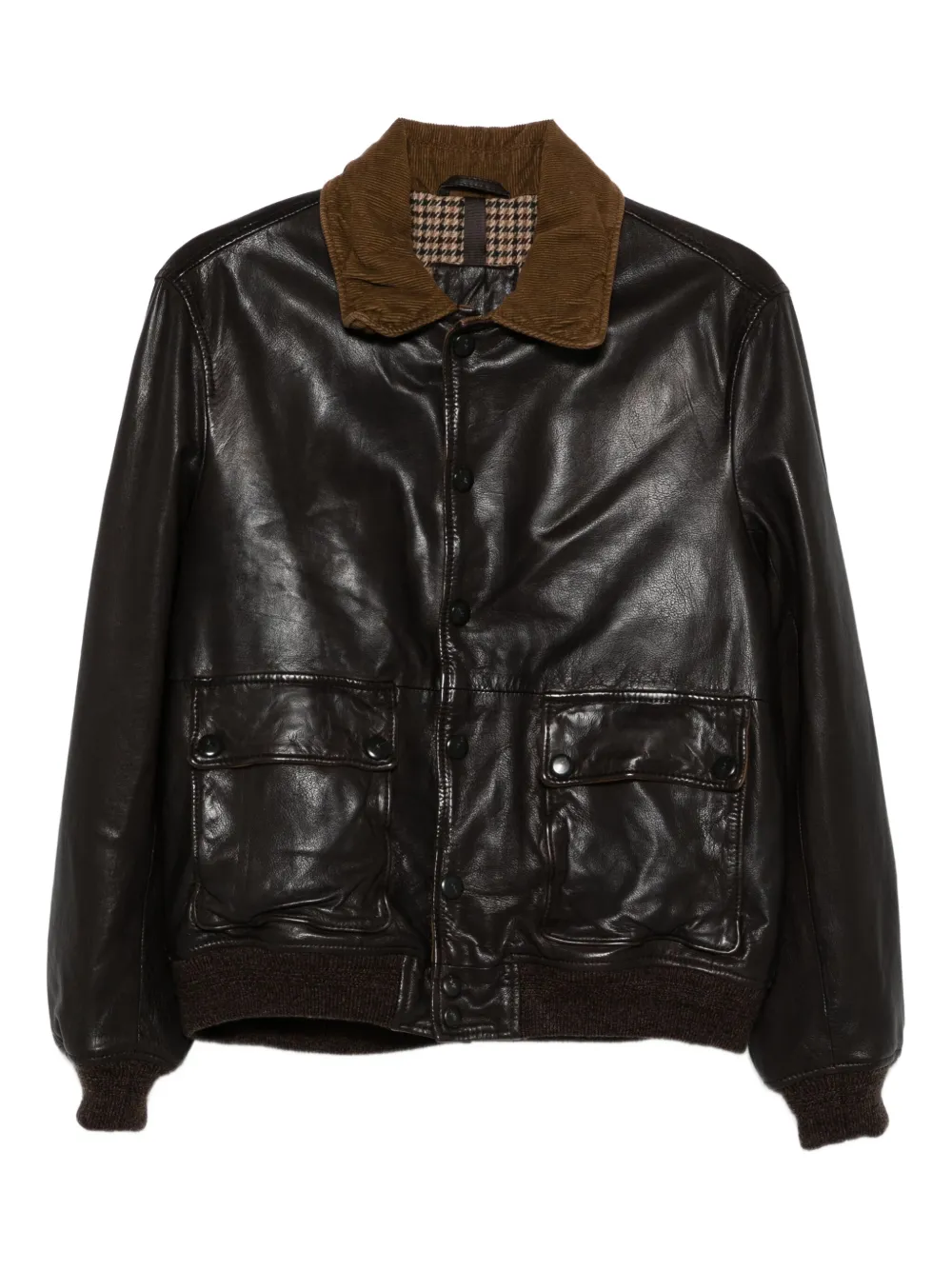 

Кожаная куртка с вельветовым воротником The Jackie Leathers, коричневый