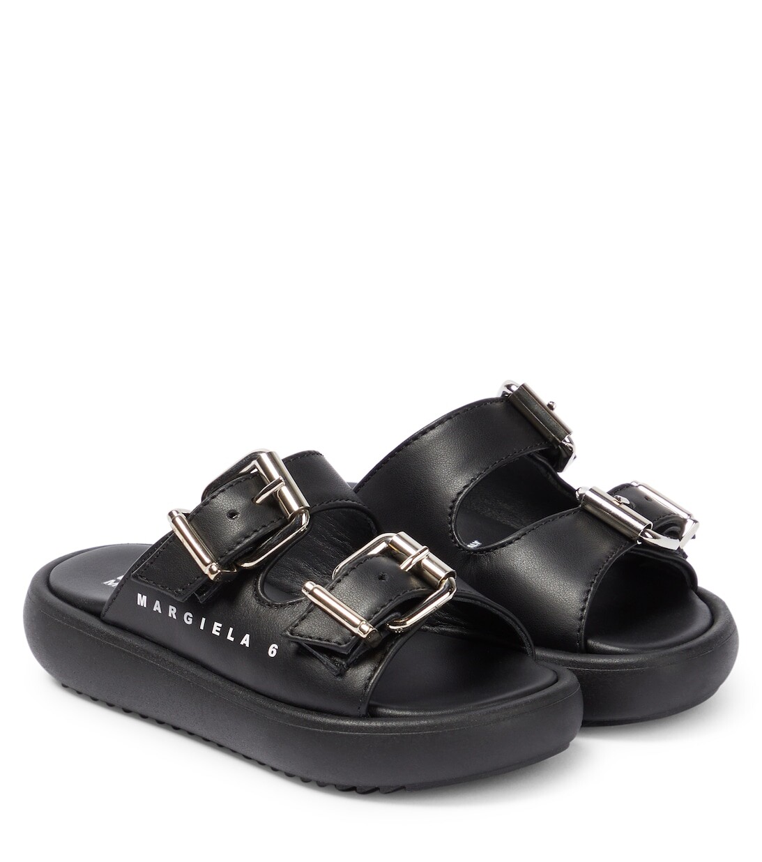 

Кожаные сандалии с пряжками MM6 Maison Margiela, черный