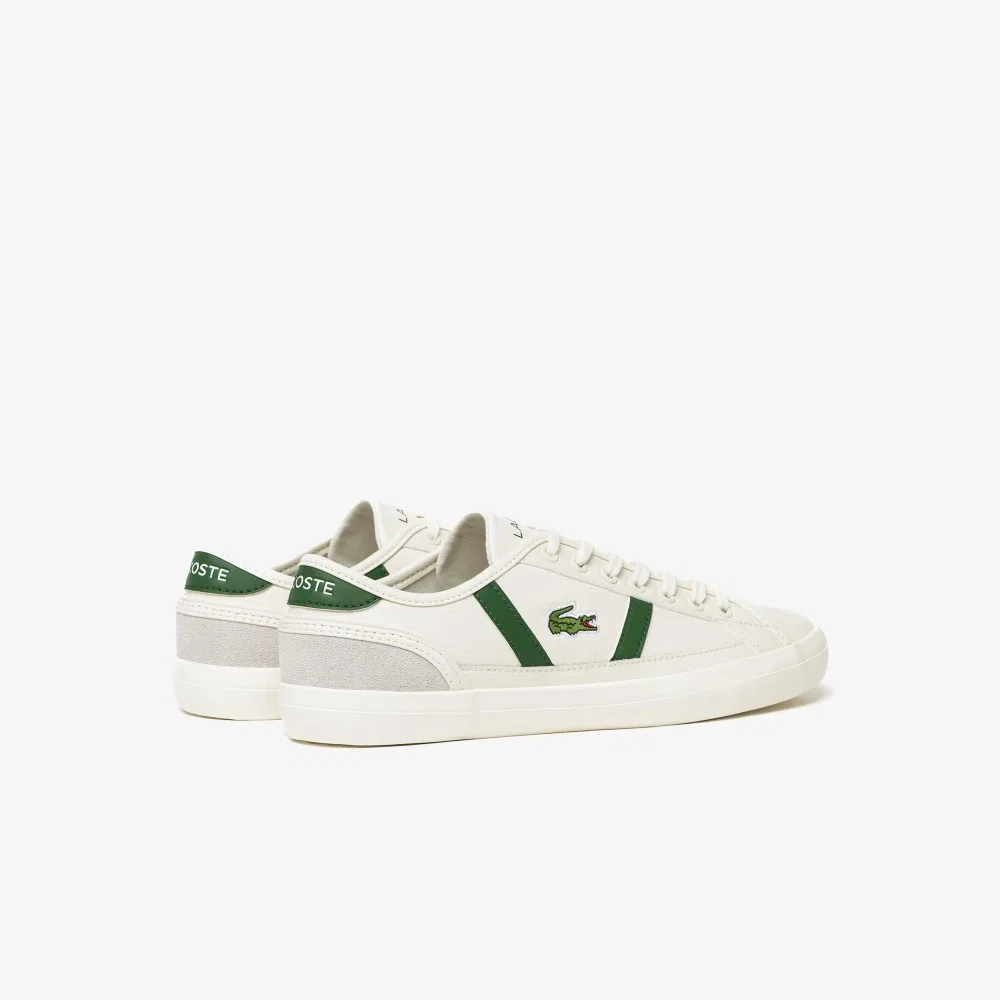 Мужские кроссовки Lacoste Sideline цвета экрю с тёмно-зелёным — фото 4