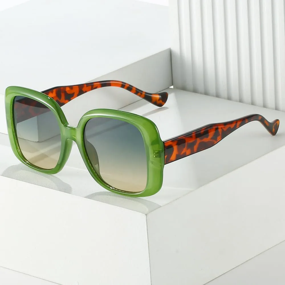 

Женские солнцезащитные очки в винтажном стиле, зеленые, с леопардовым принтом, защита от ультрафиолета UV400, роскошные, серые, один размер TYUVIVO, Leopard Grey