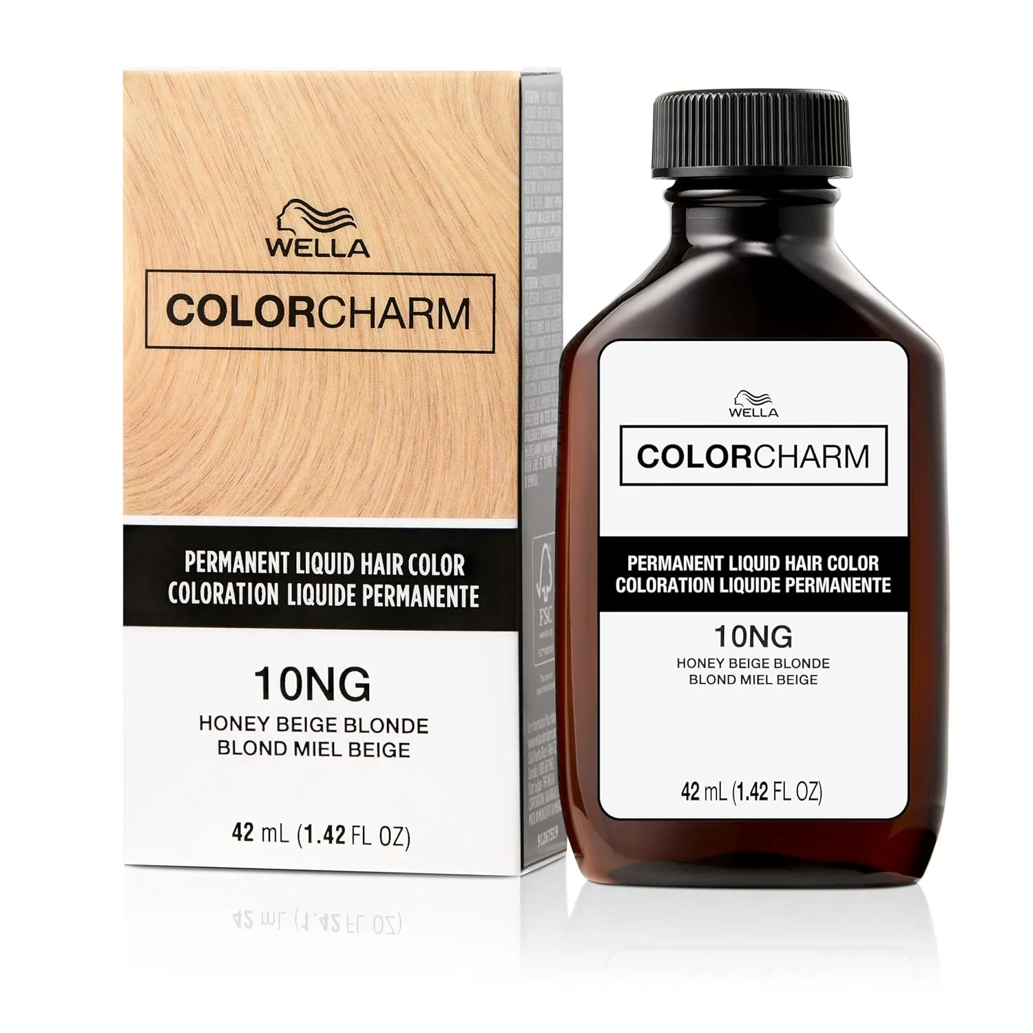 Стойкая жидкая краска для волос WELLA Color Charm для закрашивания седины, натуральный светло-русый оттенок., 10NG Honey Blonde