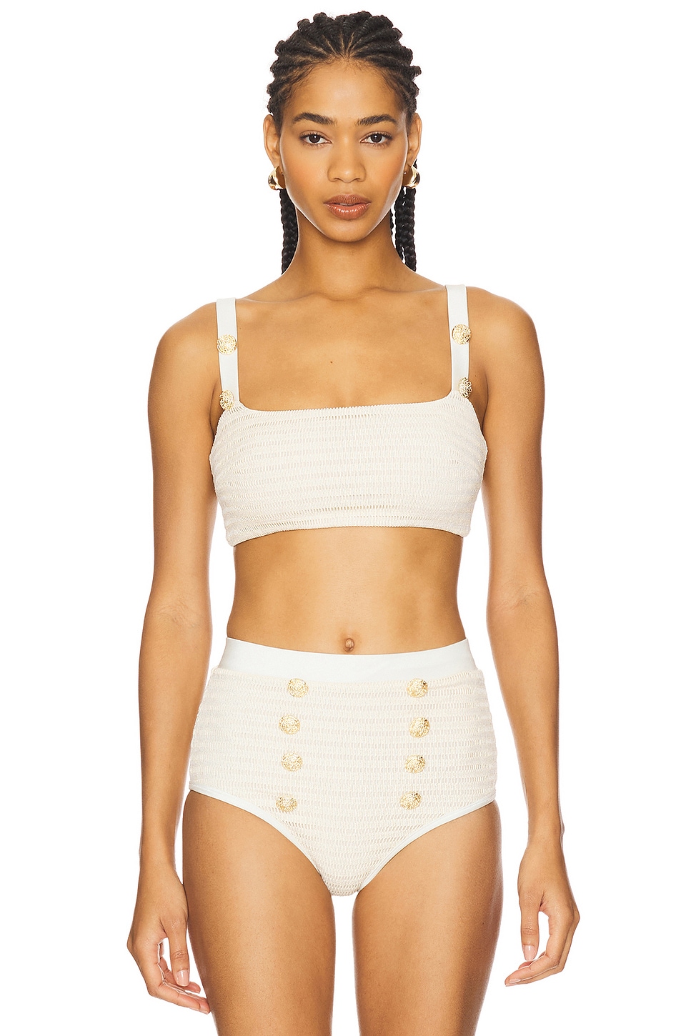 

Топ из белого золотого трикотажа Patbo, off white