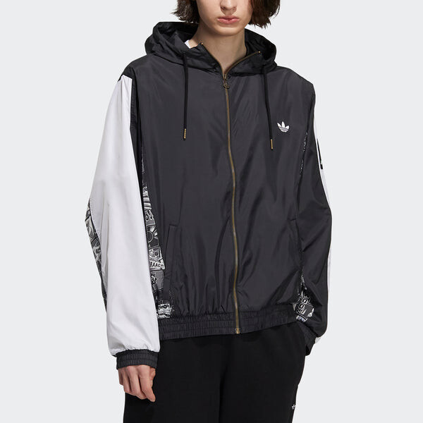 Куртка adidas originals Zipper Sports Hooded Jacket Black, черный — фото 2
