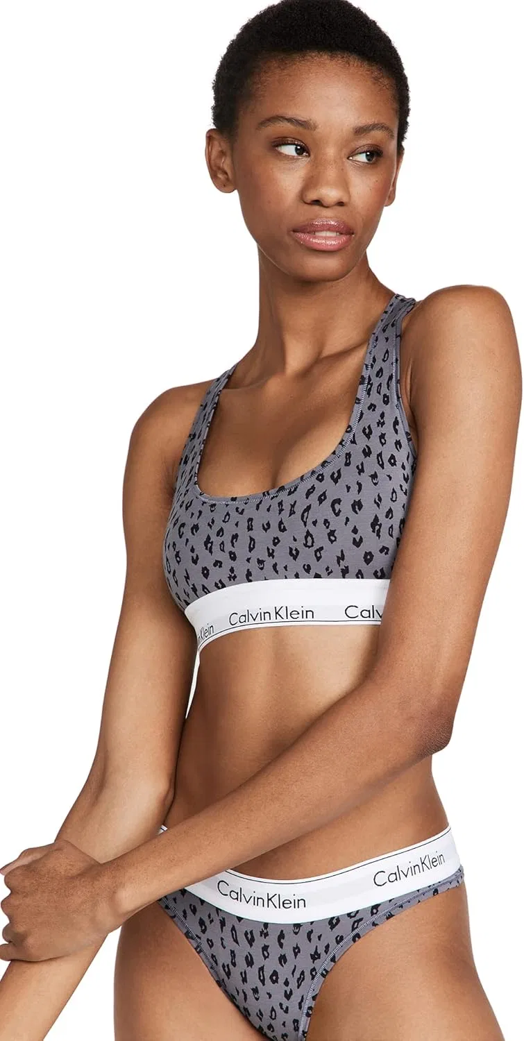 Бюстгальтер Calvin Klein Womens Modern Cotton Unlined Wireless Bralette, пепельный